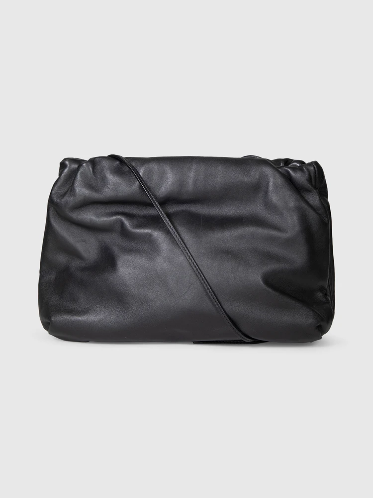 The Row Black Leather Bourse Clutch Bag