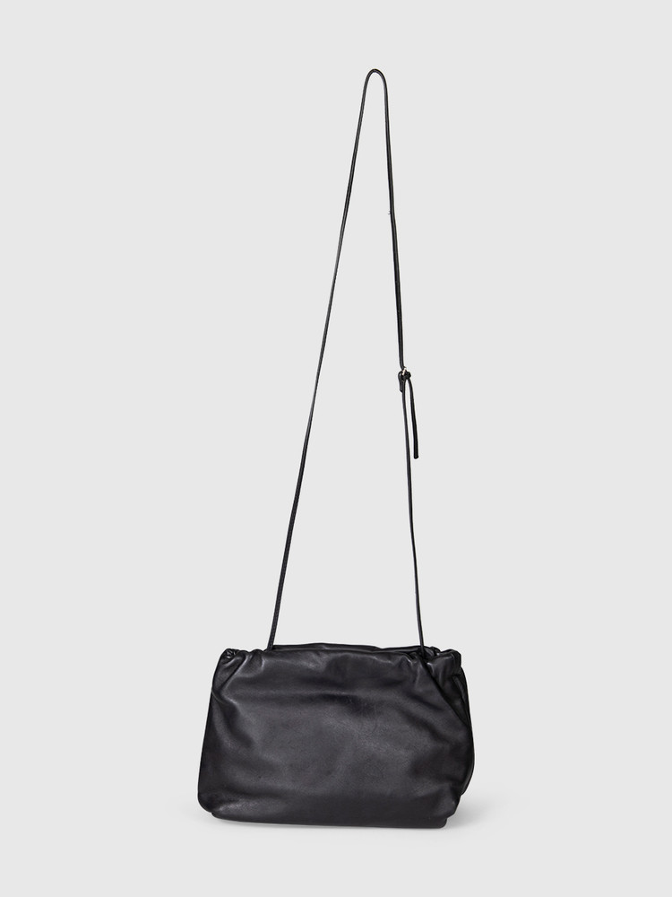 The Row Black Leather Bourse Clutch Bag