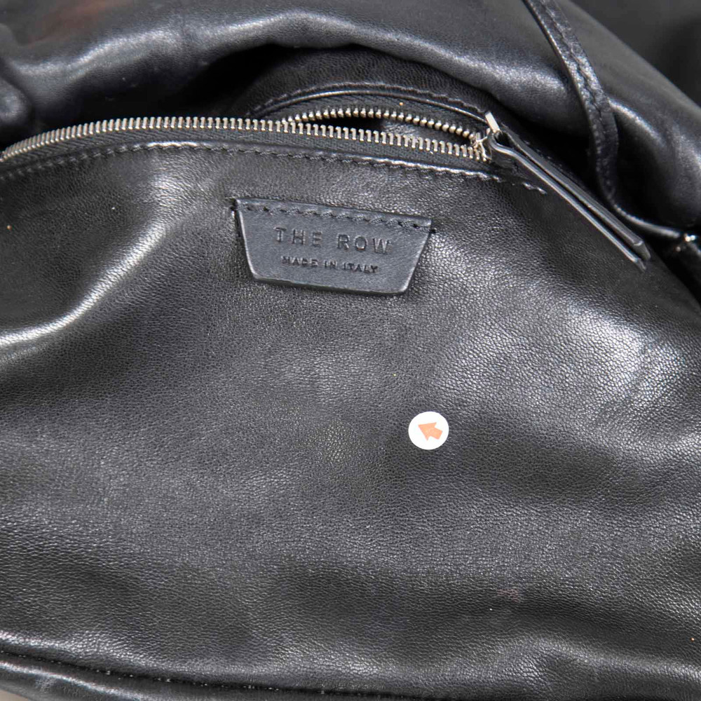 The Row Black Leather Bourse Clutch Bag