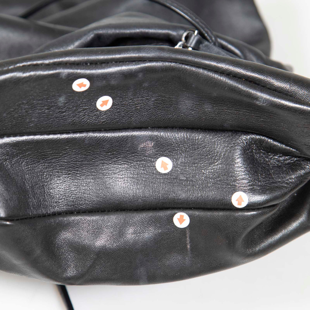 The Row Black Leather Bourse Clutch Bag