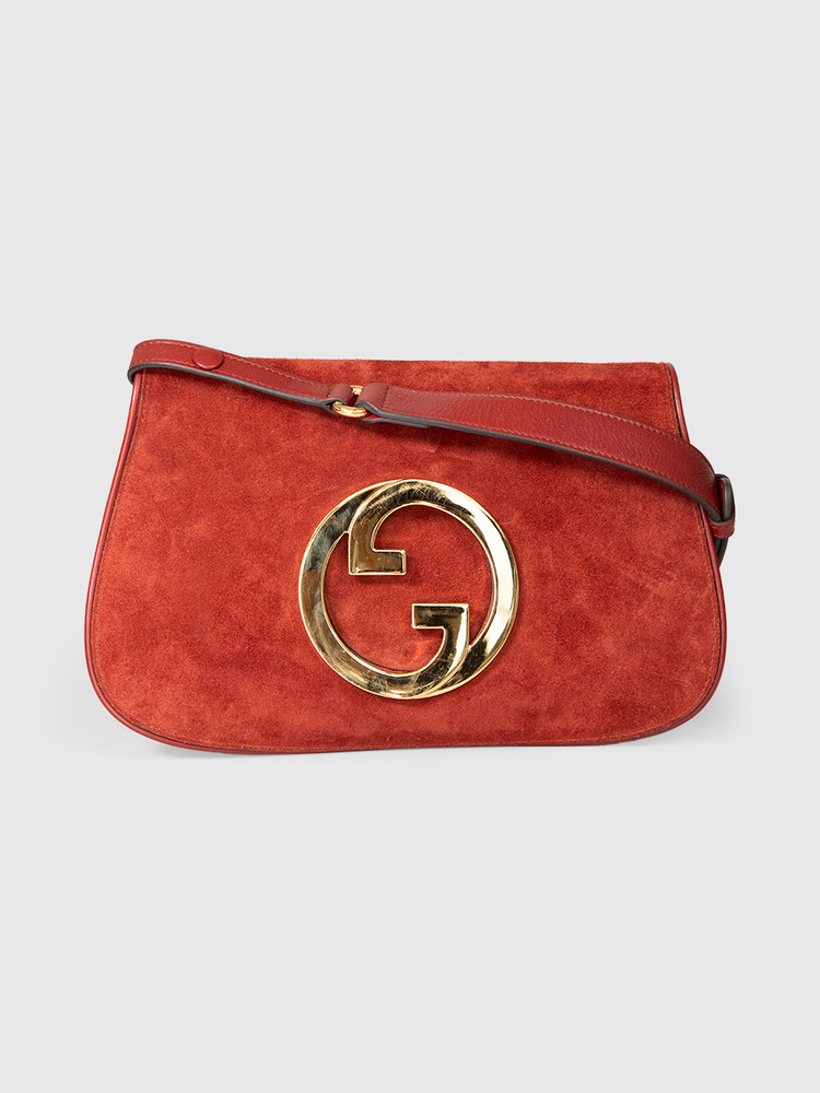 Gucci Red Suede Blondie Bag