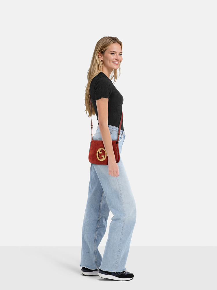 Gucci Red Suede Blondie Bag