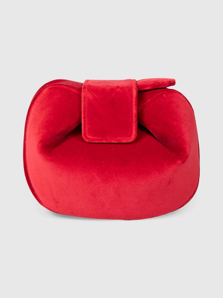 Gabriela Hearst Red Velvet Soft Demi Clutch Bag