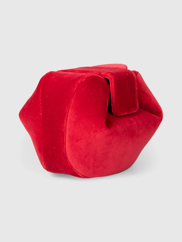Gabriela Hearst Red Velvet Soft Demi Clutch Bag