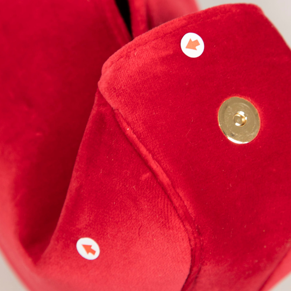 Gabriela Hearst Red Velvet Soft Demi Clutch Bag