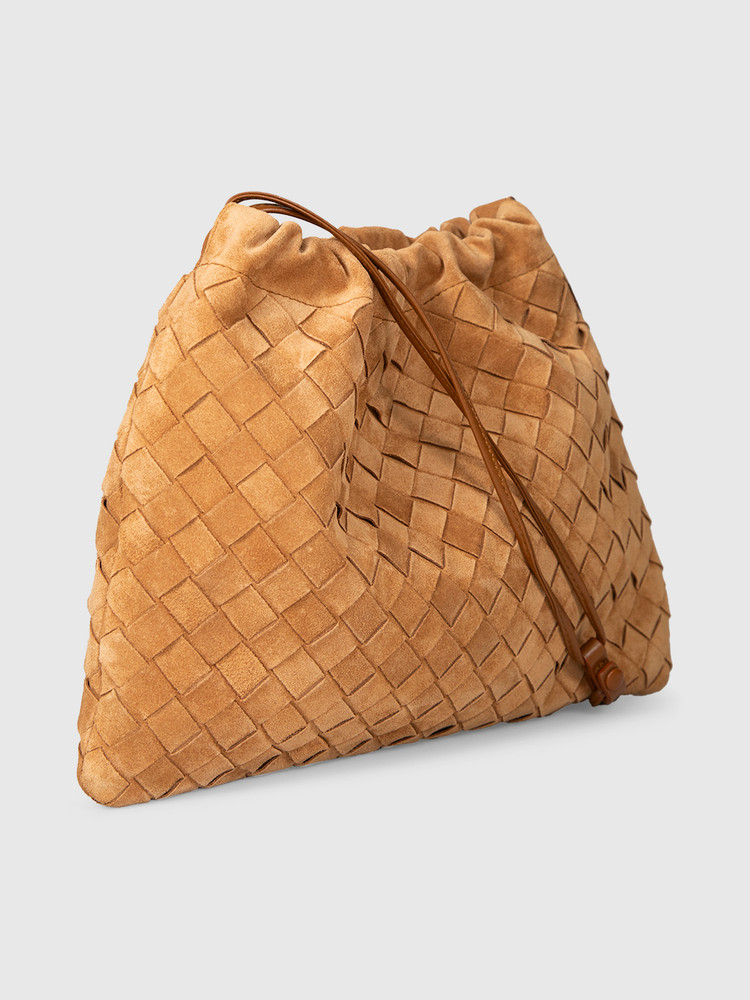 Bottega Veneta Brown Suede Dust Bag Shoulder Bag