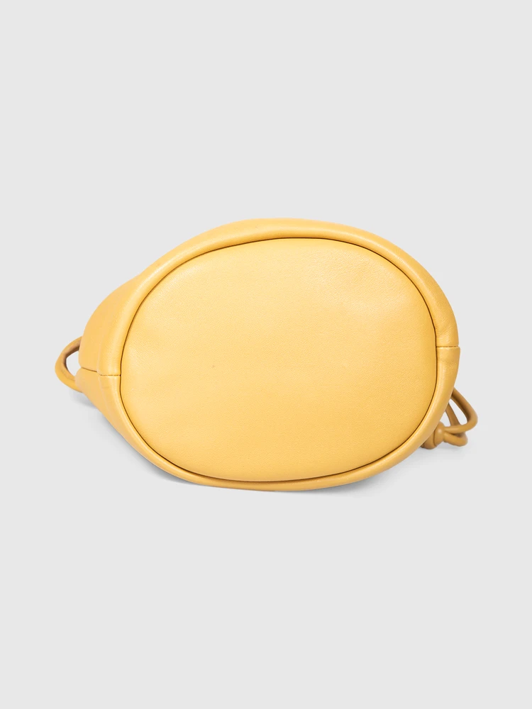 Loewe Mustard Yellow Leather Medium Flamenco Bag