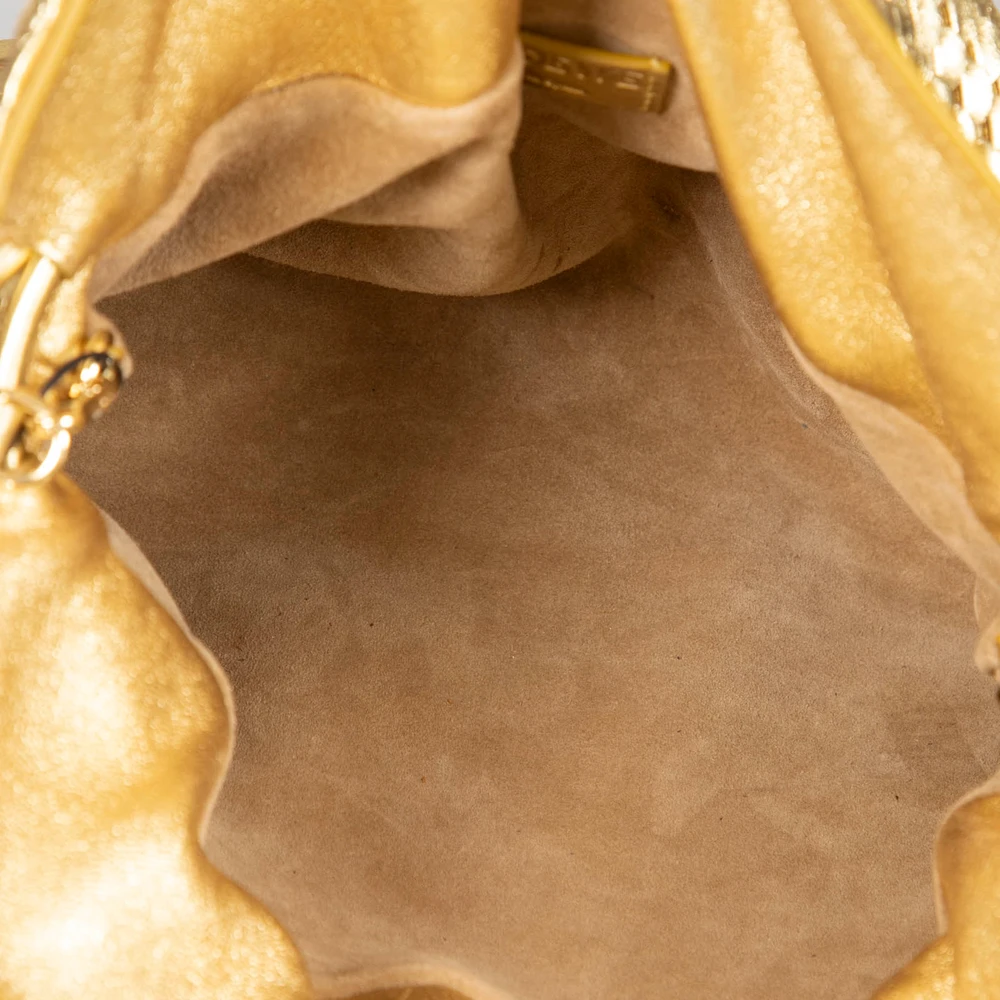 Loewe Gold Leather Scales Medium Flamenco Clutch
