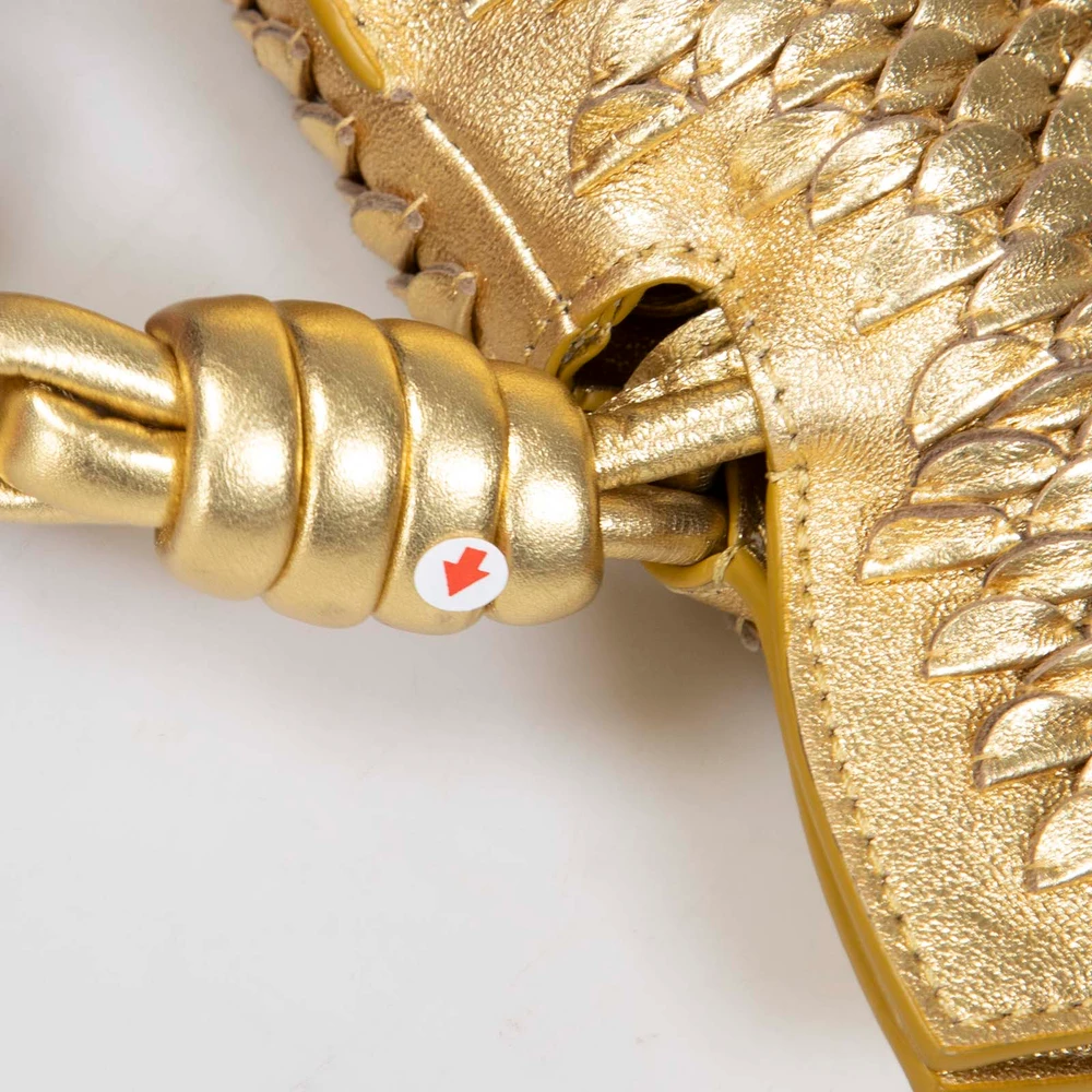 Loewe Gold Leather Scales Medium Flamenco Clutch