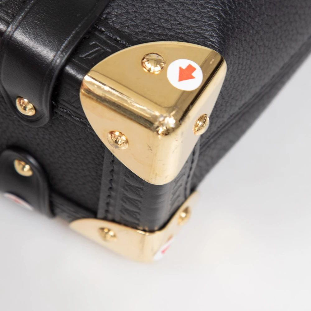 Louis Vuitton Black Leather Side Trunk PM Bag