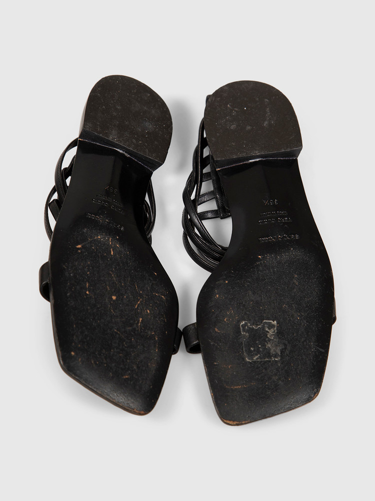 Sergio Rossi Black Leather Strappy Sandals