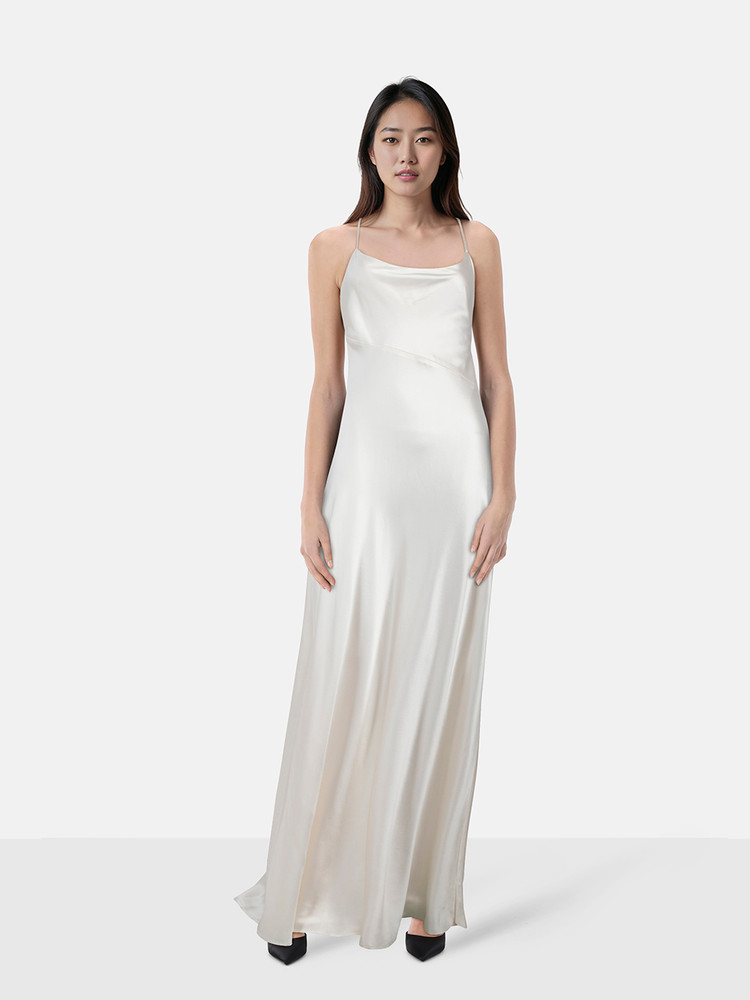 Galvan London Ivory Silk Maxi Wedding Dress