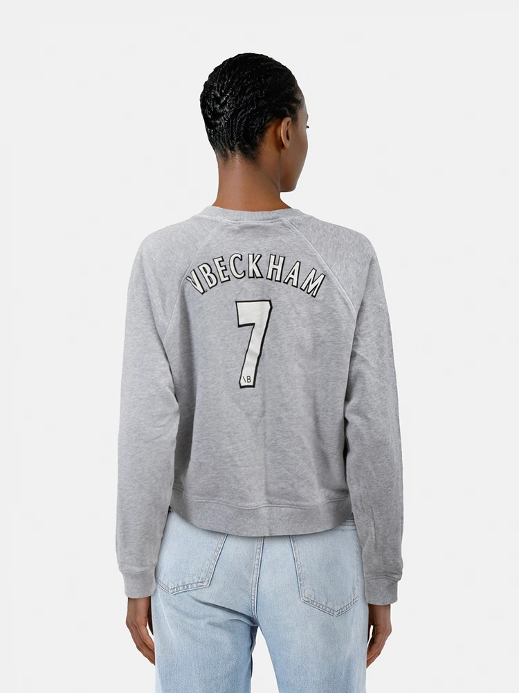 Victoria Beckham Grey Logo Print Sweatshirt