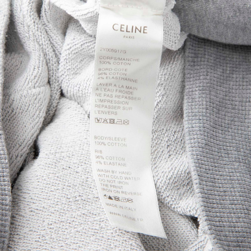 Céline Grey Logo Print Hoodie