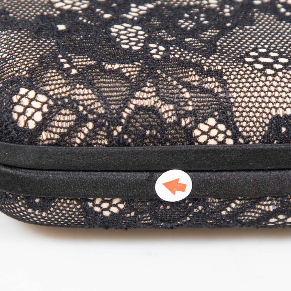 Gianvito Rossi Black Floral Lace Clutch Bag