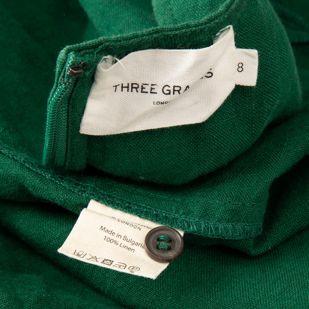 Three Graces London Green Midi Rose Dress
