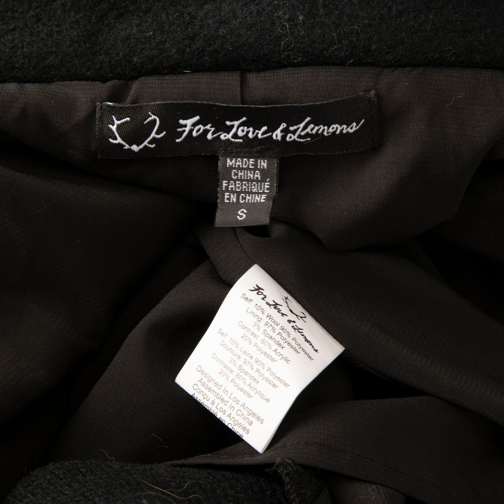 For Love & Lemons Black Faux Fur Trim Cape