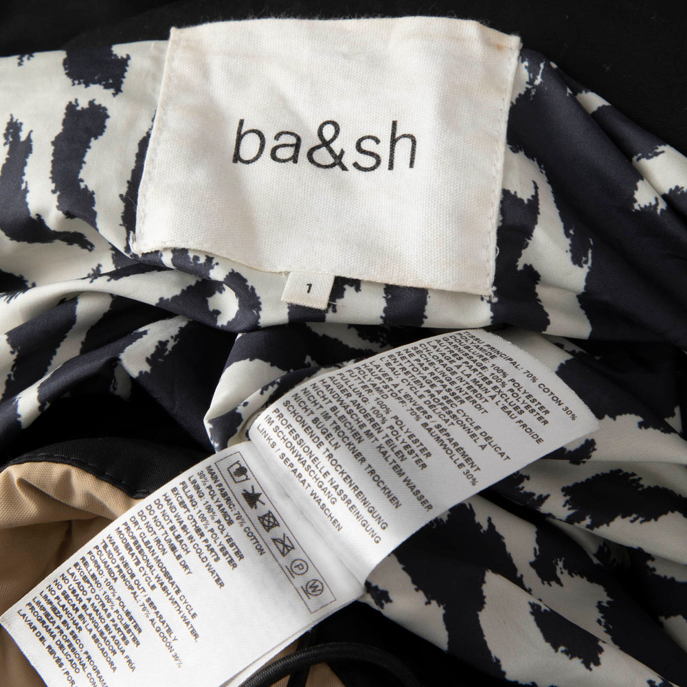 ba&sh Beige & Black Puffer Coat