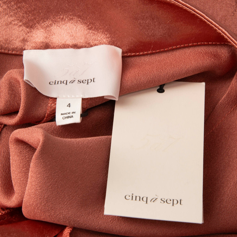 Cinq à Sept Copper Satin Straight Trousers