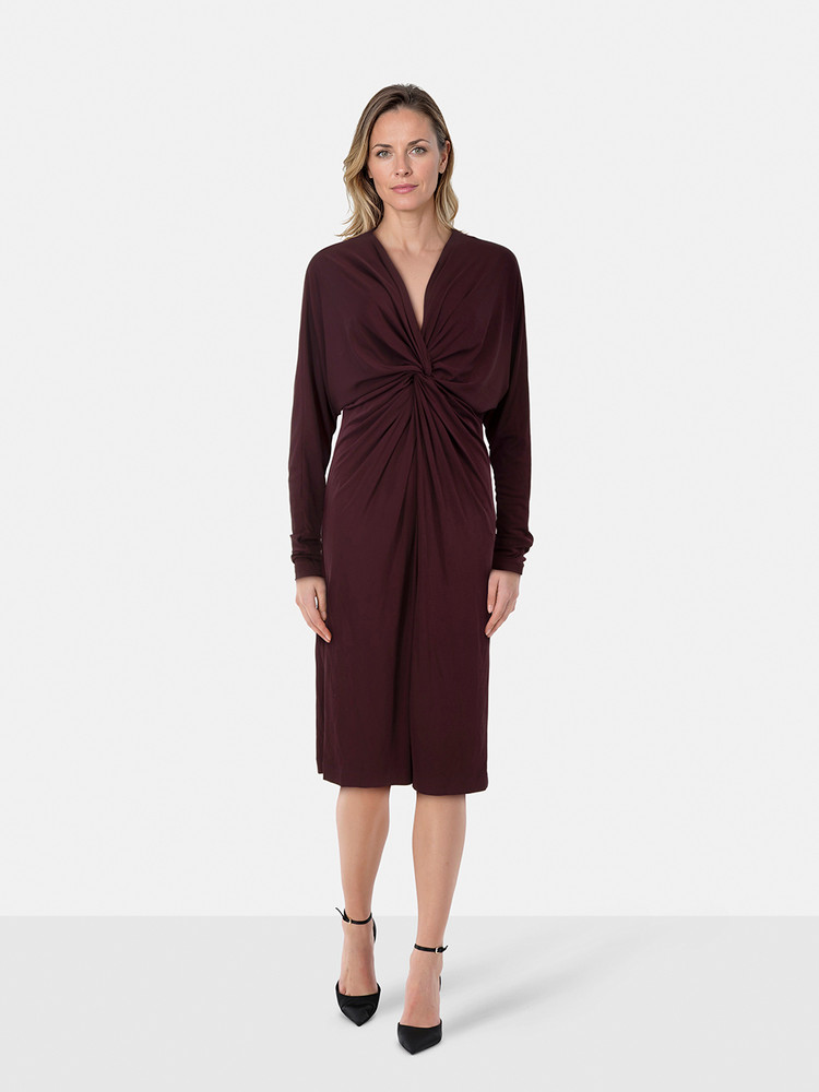 Anine Bing Burgundy Twist Detail Dress