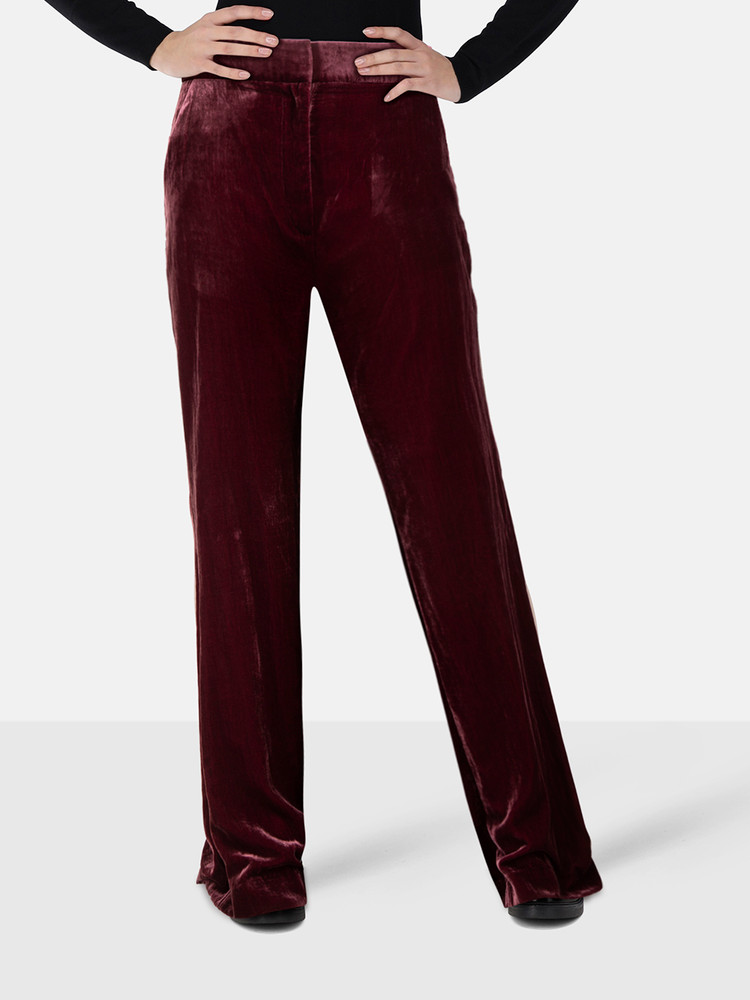 Veronica Beard Burgundy Velvet Trousers