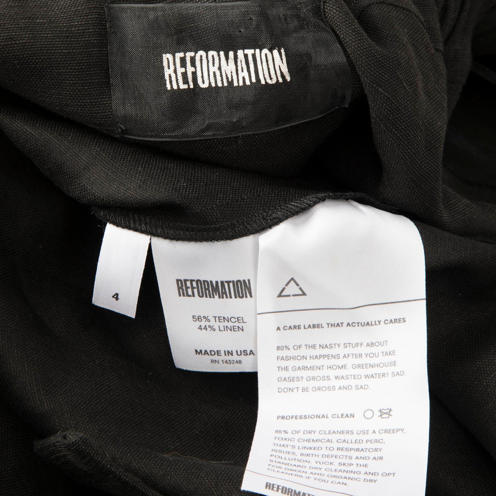 Reformation Black Midi Button Up Dress