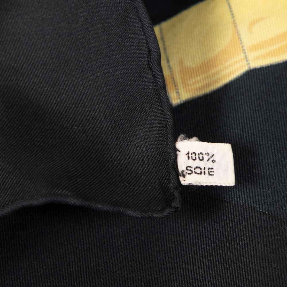 Hermès Black Silk Eperon D’Or Scarf