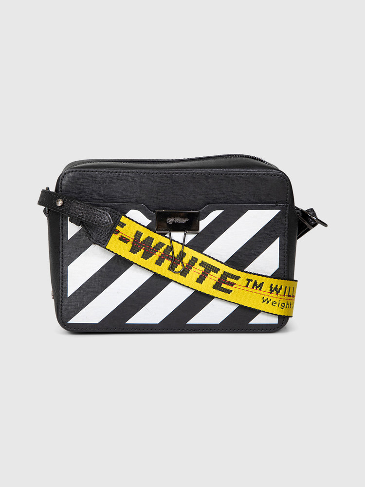 Off-White Diagonal Stripe Binder Clip Camera Bag