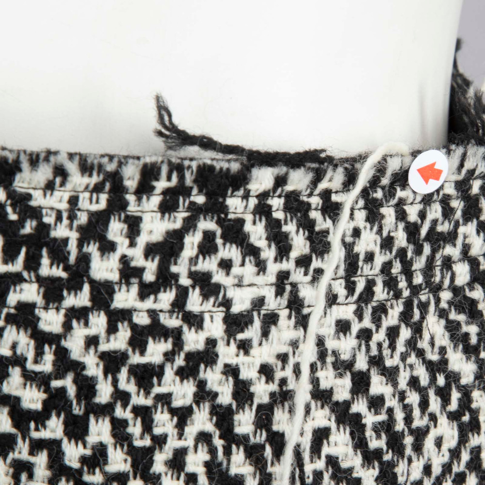 Lanvin Black & White Wool Flared Skirt