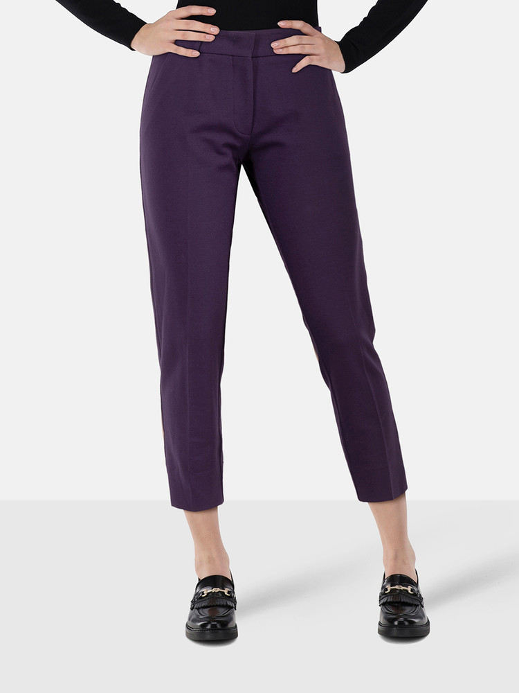 Etro Purple Mid Rise Slim Trousers