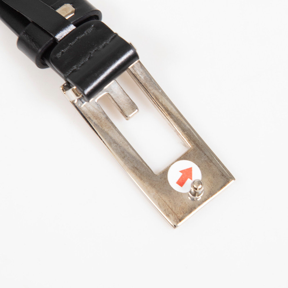 Gucci Black Leather Logo Buckle Belt