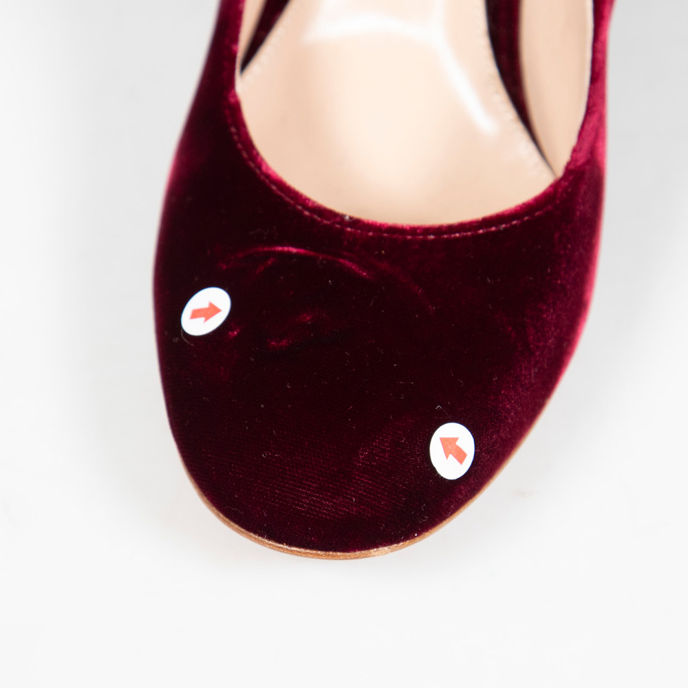 Gianvito Rossi Burgundy Velvet Mary Jane Pumps