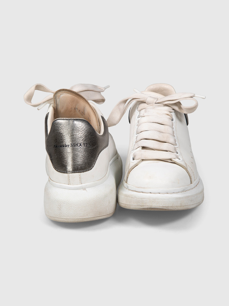Alexander McQueen White Oversized Leather Trainers