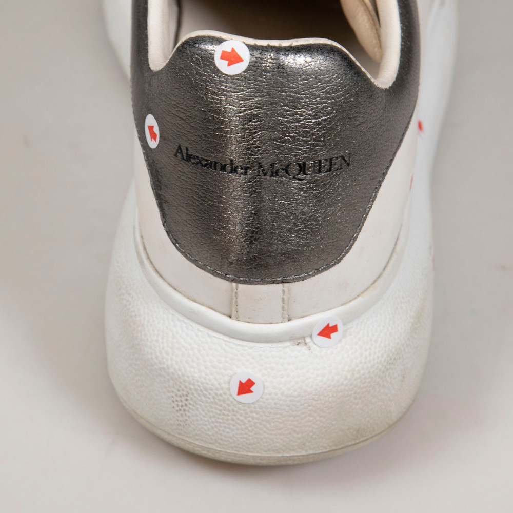 Alexander McQueen White Oversized Leather Trainers