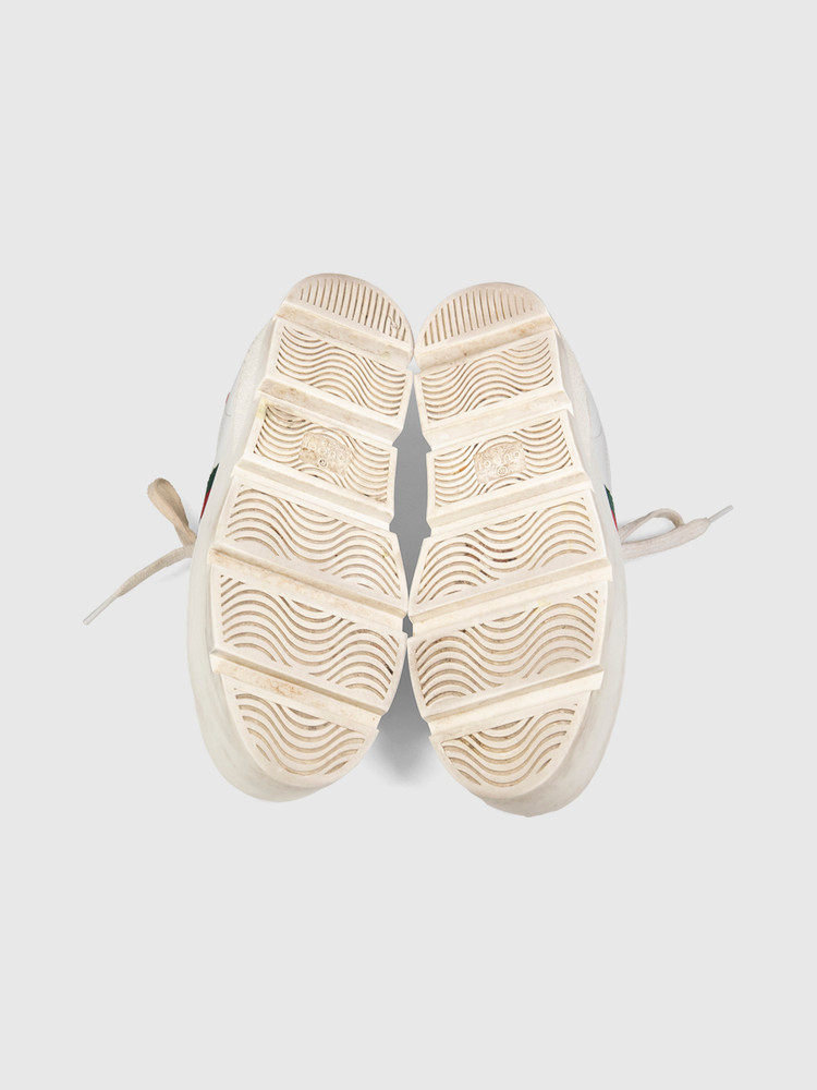 Gucci White Leather Ace Platform Trainers