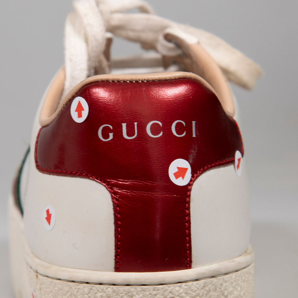 Gucci White Leather Ace Platform Trainers