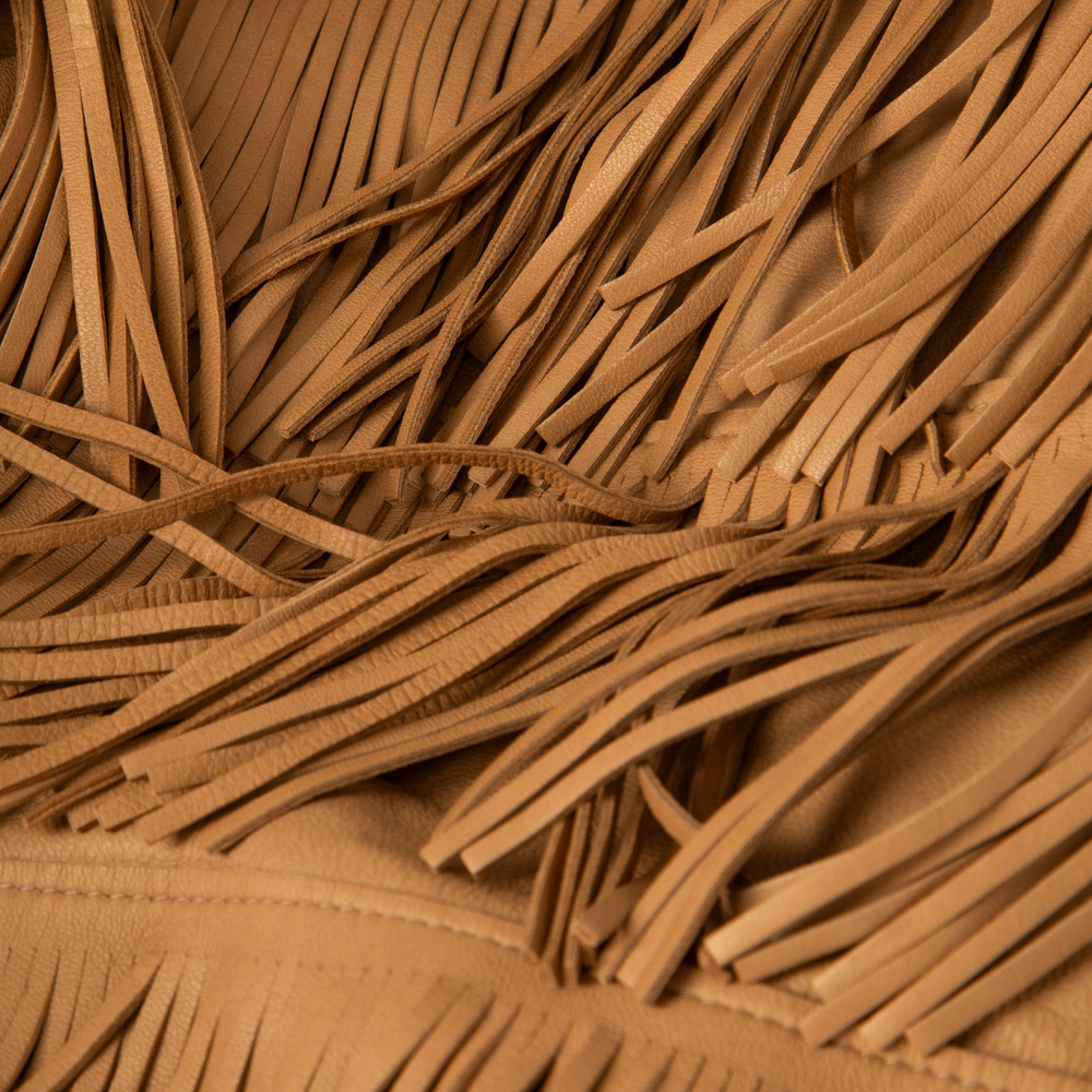 Prada Spring 2007 Brown Leather Fringe Coat