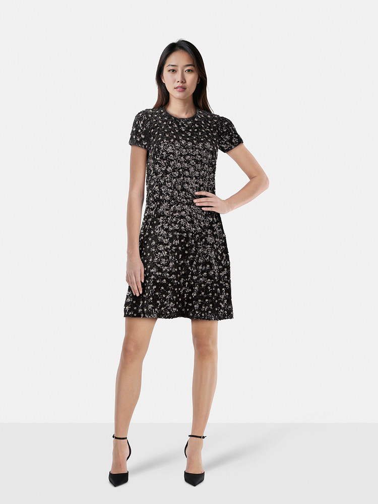Claudie Pierlot Black Floral Sequin Dress