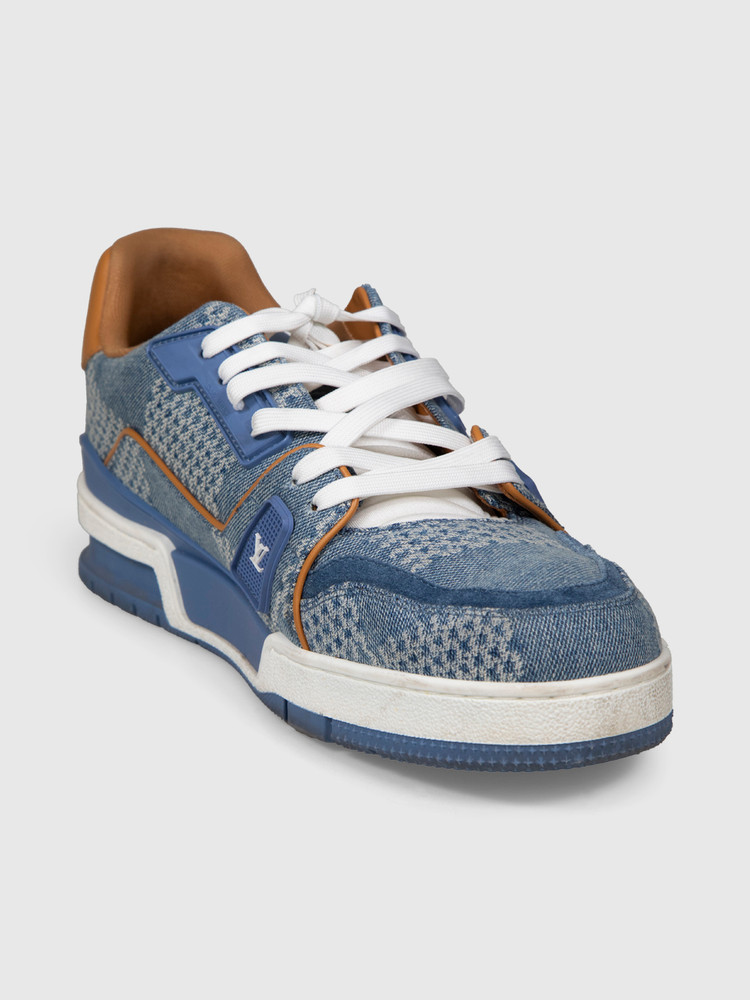 Louis Vuitton Blue Denim LV Trainer Sneakers