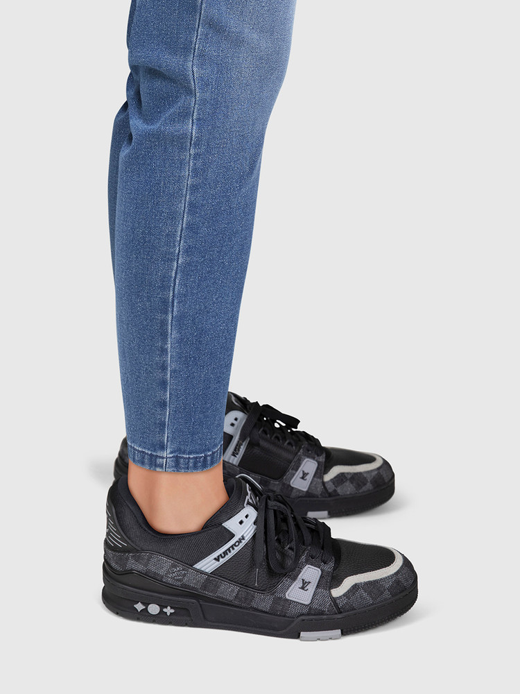 Louis Vuitton Black Denim & Leather LV Trainer
