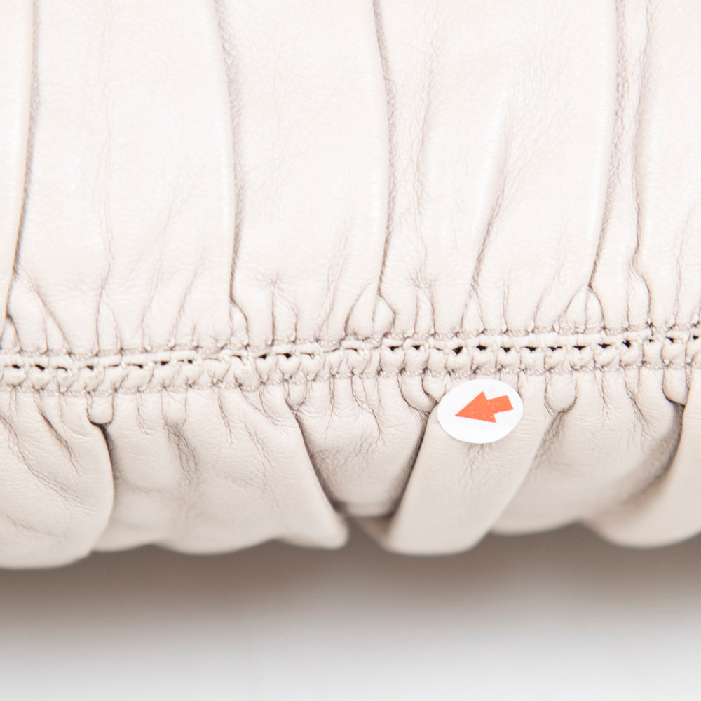 Prada Grey Ruched Leather Clutch