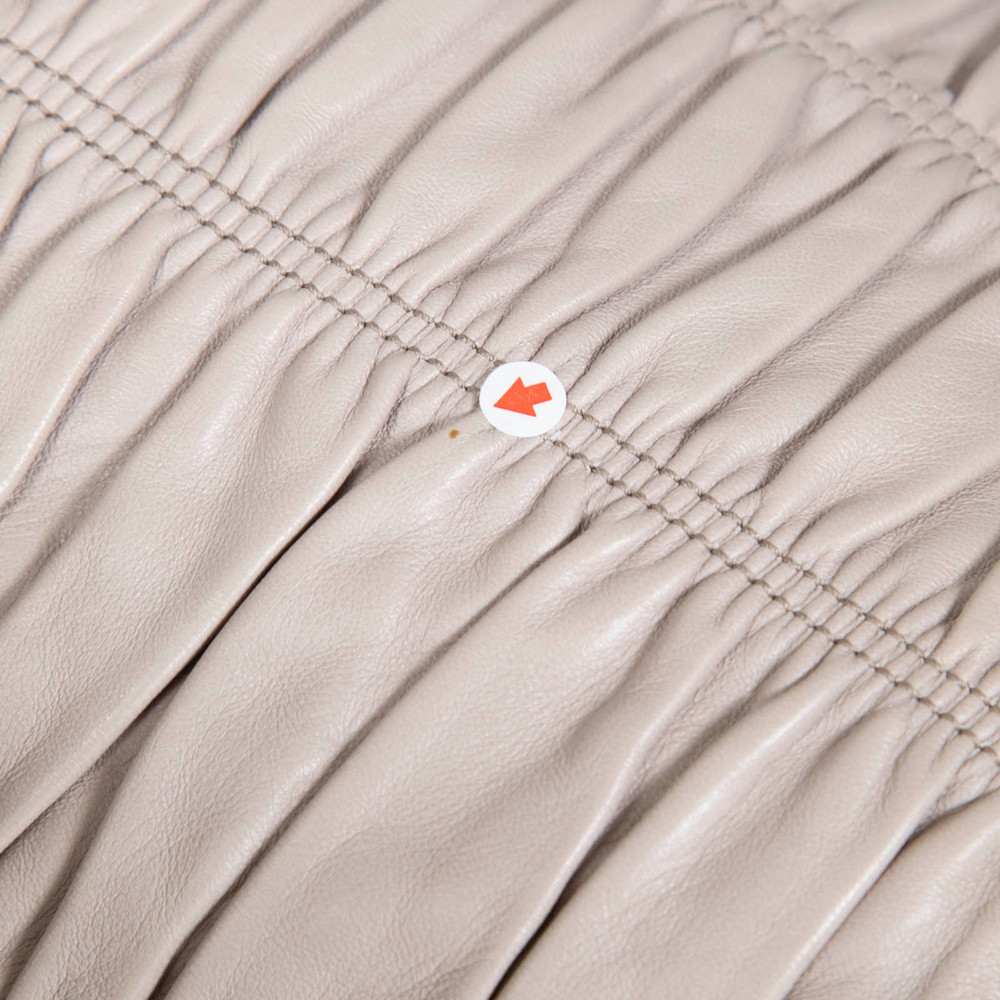 Prada Grey Ruched Leather Clutch