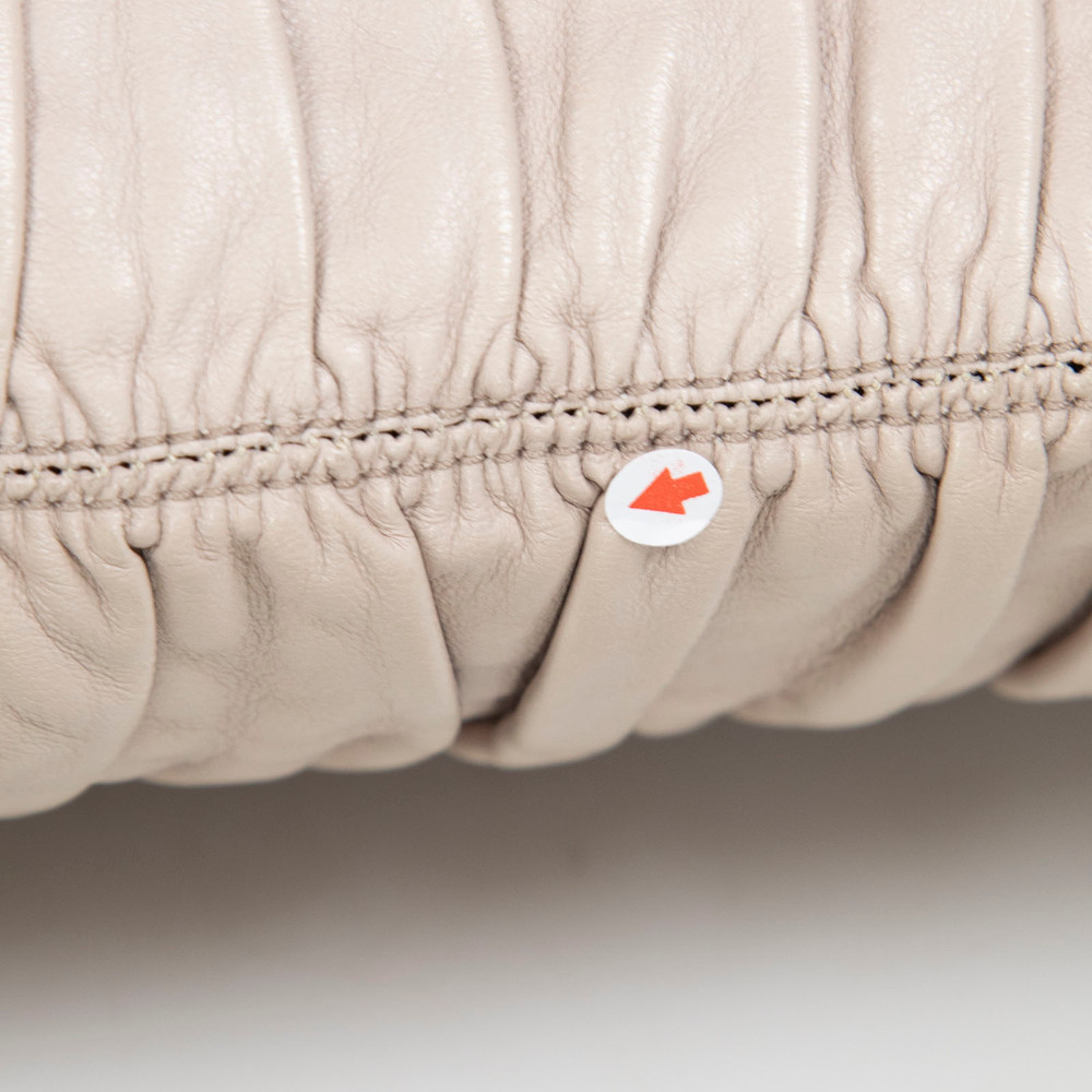 Prada Grey Ruched Leather Clutch