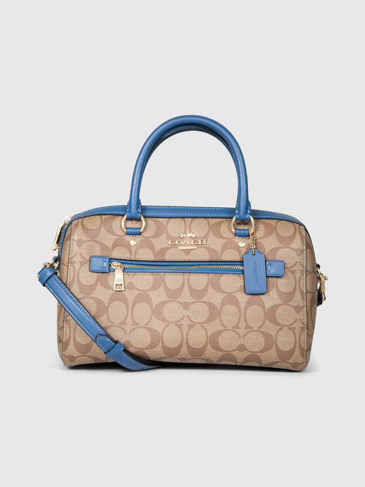 Coach Brown & Blue Rowan Satchel Bag