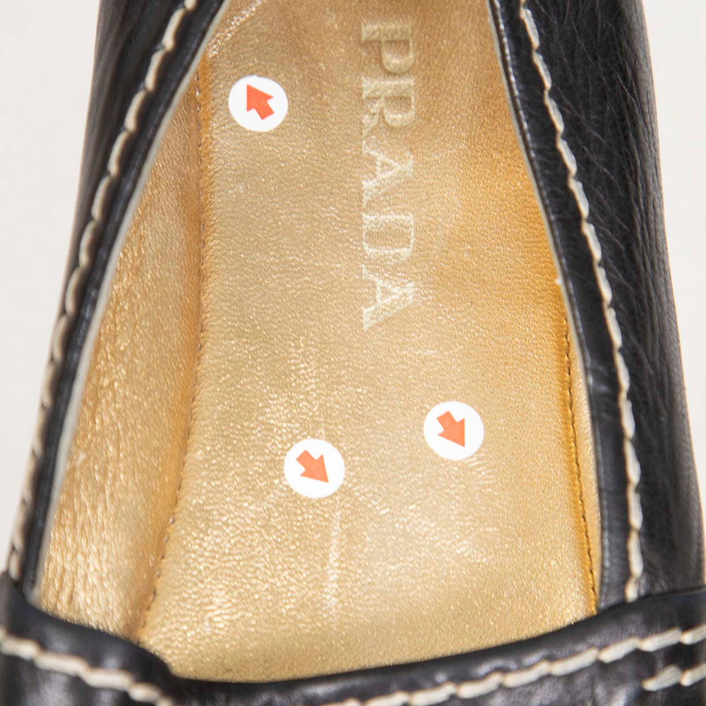 Prada Black Leather Platform Espadrilles
