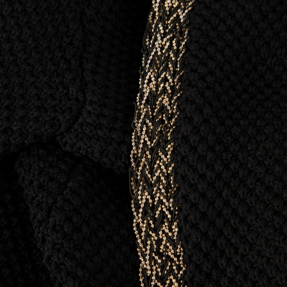 Maje Black Chain Trim Knit Cardigan