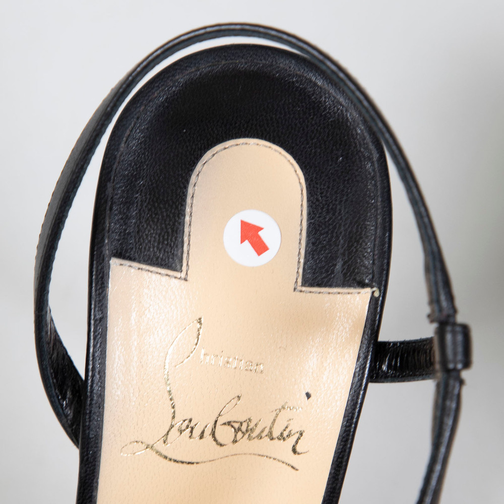 Christian Louboutin Black Leather Rosalie 100 Heeled Sandals