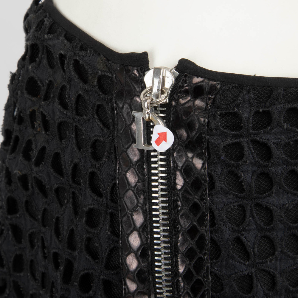 Dior Black Midi Broderie Layered Midi Skirt
