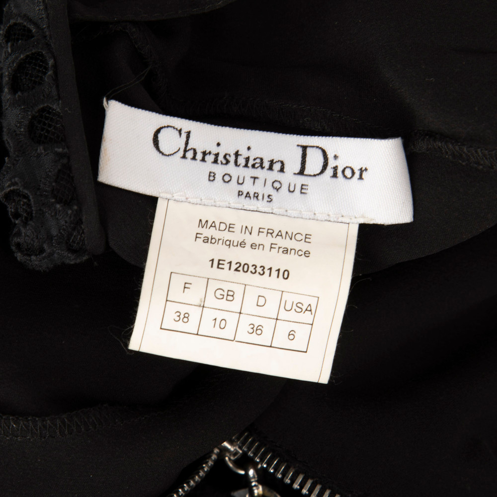 Dior Black Midi Broderie Layered Maxi Skirt
