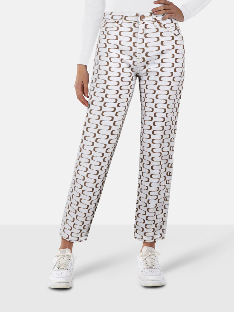 Reformation Denim Patterned Straight Jeans
